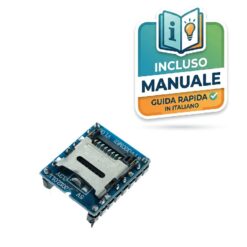 Modulo riproduttore audio WTV020SD-16P con slot per scheda Micro SD per Arduino e microcontrollori.