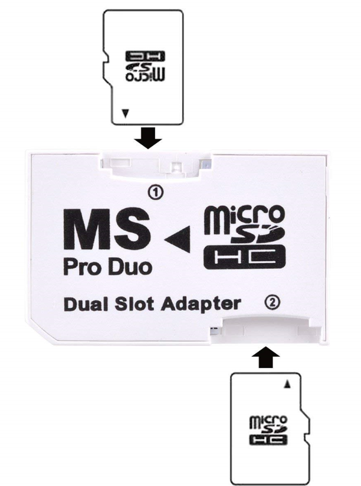 ADATTATORE MICRO SD MEMORY STICK PRO DUO CONSOLE SONY PSP PLAYSTATION PORTABILE 3