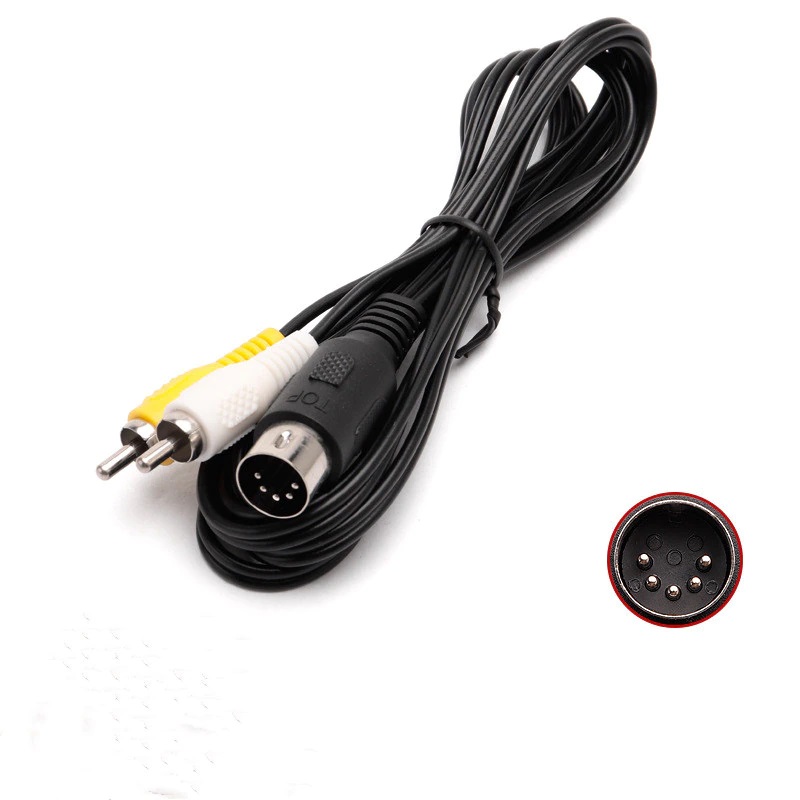Cavo-AV-RCA-Sega-Mega-Drive-1-Master-System Cavo audio video composito RCA per console Sega Mega Drive 1 e Master System lunghezza 1.8 metri