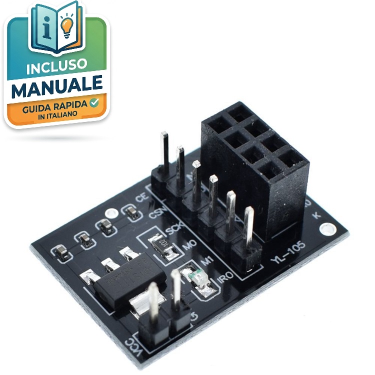 Adattatore-NRF24L01-5V-3.3V-AMS1117-Arduino-Wireless Modulo adattatore regolatore di tensione AMS1117 per alimentare NRF24L01+ a 3.3V da sorgente 5V Arduino