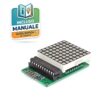 Modulo matrice LED 8x8 rosso con driver MAX7219 integrato su zoccolo DIP: Ideale per scritte scorrevoli con Arduino e ESP32.