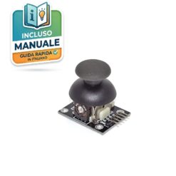 Modulo joystick analogico a 2 assi X-Y con pulsante integrato e pin header: Ideale per progetti di robotica e controller DIY con Arduino.