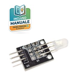 Modulo LED bicolore 5mm rosso e verde montato su PCB con pinout per Arduino e Raspberry Pi