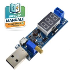 Modulo alimentatore step-up USB da 5V a 24V con voltmetro digitale e potenziometro per Arduino e prototipazione
