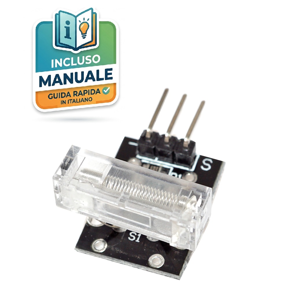 Specifiche-Tecniche-KY-031-Arduino-Sensore-Urto Diagramma pinout e specifiche del sensore d'urto KY-031 per elettronica e robotica