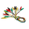 Set di 10 cavetti colorati con pinze a coccodrillo lunghe 50cm per test elettrici e prototipazione elettronica.