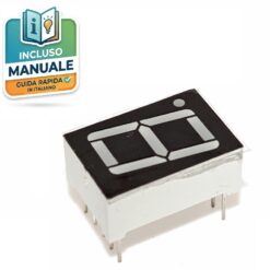 Display digitale a LED 7 segmenti da 0,56 pollici colore rosso, configurazione catodo comune per prototipazione Arduino e progetti elettronici.
