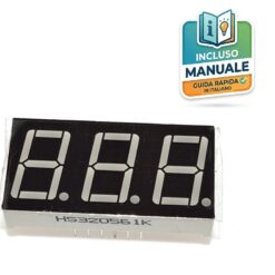 Display a LED a 7 segmenti 3 cifre colore rosso catodo comune formato 0.56 pollici HS320561K per Arduino.