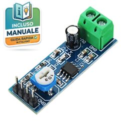 Modulo amplificatore audio LM386 con potenziometro e morsettiera a vite per progetti Arduino e DIY