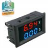 Voltmetro e Amperometro digitale da pannello DC 100V 10A con display LED rosso e blu per monitoraggio tensione e corrente.