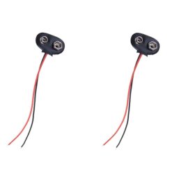 Set di due clip per batteria 9V con cavi rosso e nero pre-stagnati da 13cm per alimentazione elettronica: Ideale per Arduino e modellismo.