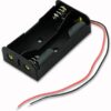 Contenitore box porta batterie per due pile 18650 con cavi rosso e nero per alimentazione progetti Arduino: Realizzato in plastica ABS resistente con molle di contatto.
