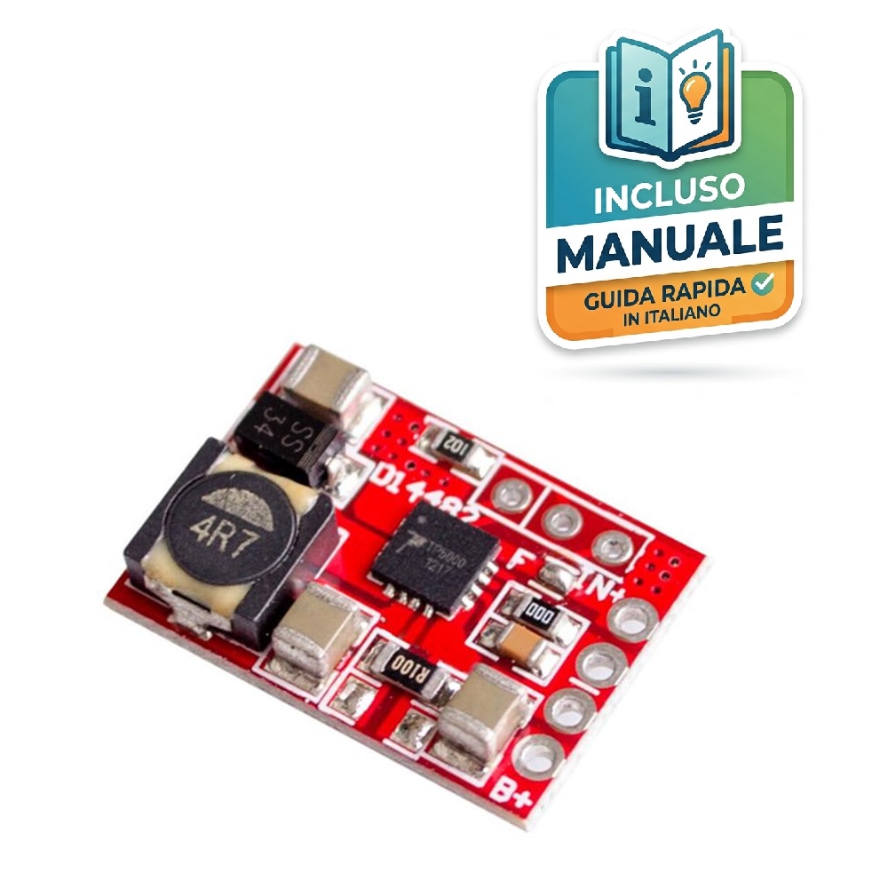 modulo-ricarica-caricabatterie-tp5000-litio Modulo elettronico caricabatterie TP5000 per batterie al litio e LiFePO4 con indicazioni sui pin di alimentazione, batteria, led e resistori di corrente.