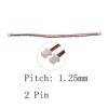 Cavo prolunga con doppio connettore femmina micro JST SH passo 1.25 mm a 2 pin lungo 10 cm con fili rosso e nero.