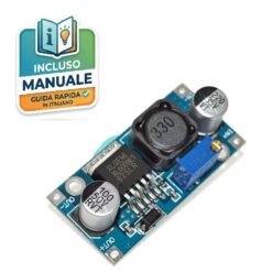 Modulo elettronico blu convertitore DC-DC Step Up XL6009 con trimmer di regolazione, condensatori e chip XLSEMI