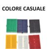 Mini basetta sperimentale colorata da 170 punti per prototipazione rapida senza saldature con passo da 2,54 mm e dimensioni 45x34,5 mm.