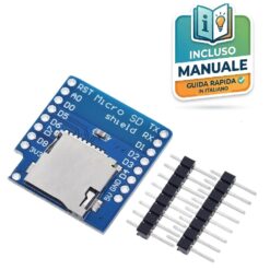 Shield lettore Micro SD per Wemos D1 Mini ESP8266, modulo di espansione memoria SPI per data logging.