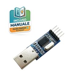 Adattatore convertitore USB a seriale TTL con chip PL2303HX per programmazione microcontrollori.