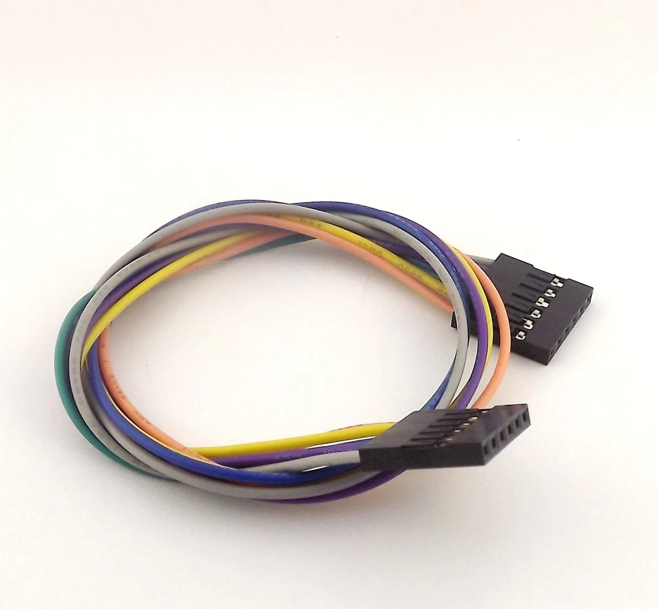 cavo-dupont-6-pin-femmina-femmina-20cm Cavetto jumper Dupont 6 pin femmina-femmina per prototipazione elettronica.