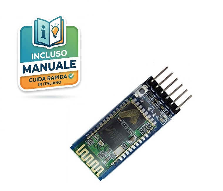 modulo-bluetooth-hc05-arduino-wireless Modulo Bluetooth HC-05 ricetrasmettitore seriale master slave per Arduino.