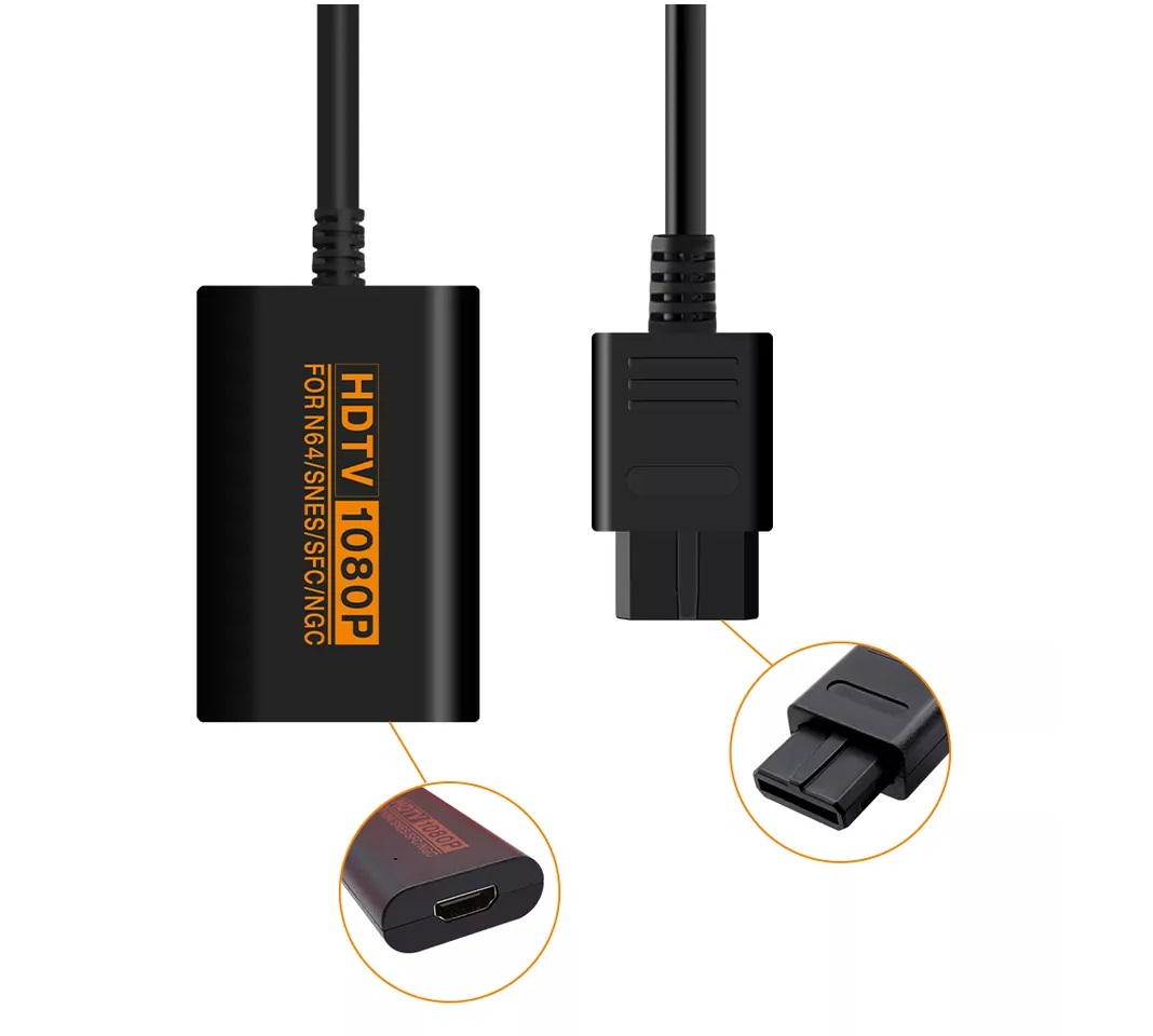 CONVERTITORE HDMI CAVO VIDEO SUPER NINTENDO FAMICOM 64 GAMECUBE SNES N64 NGC SFC 2