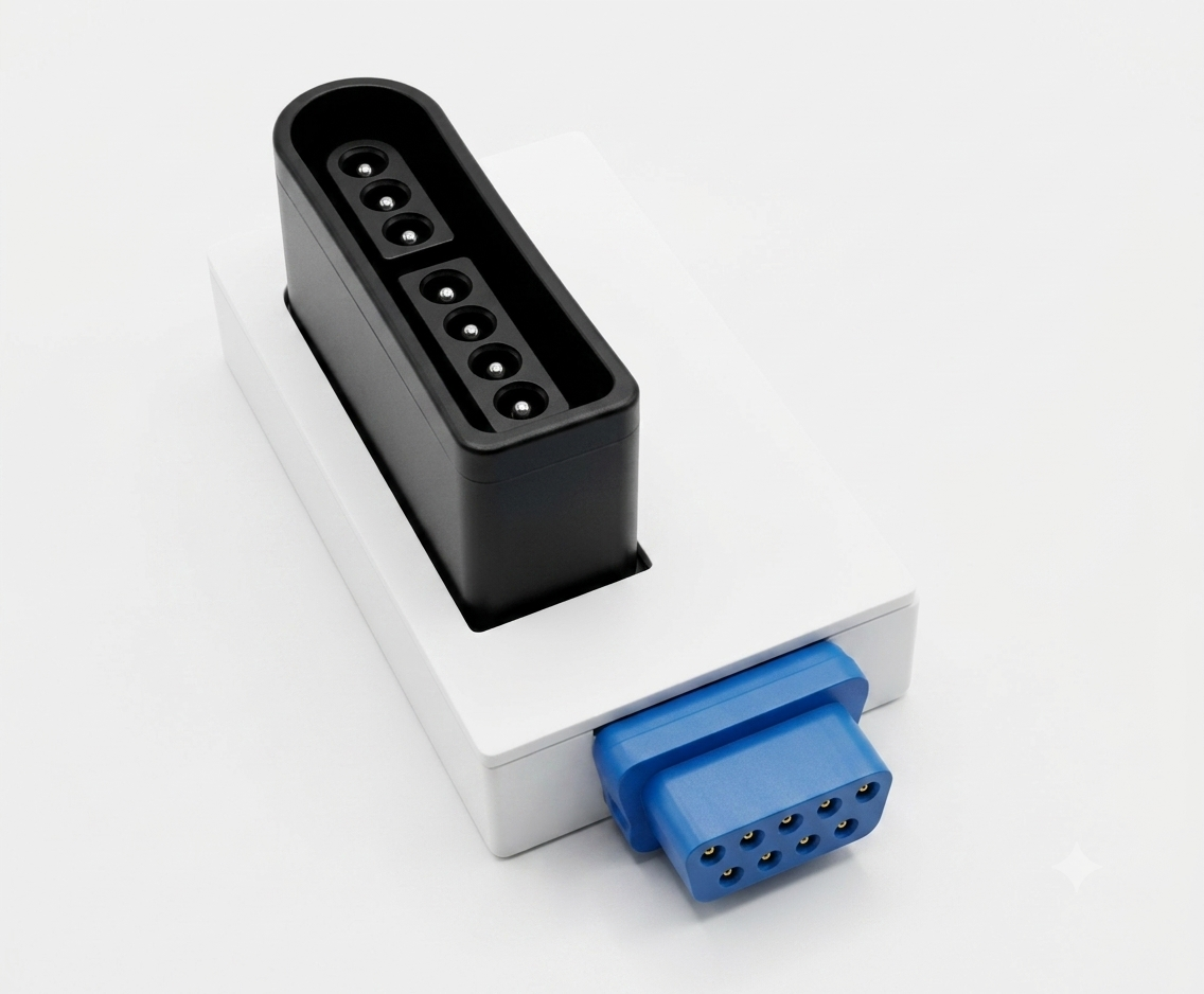 adattatore-controller-snes-a-sega-mega-drive Adattatore elettronico per connettere il joystick del Super Nintendo alla porta a 9 pin del Sega Mega Drive con supporto per i giochi a sei tasti.