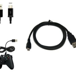 Cavo Micro USB nero da 1 metro per ricarica e dati controller Xbox One. Non compatibile con USB-C.